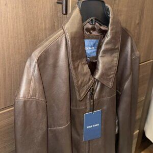 NWT Cole Haan Brown Leather Jacket Size XXL